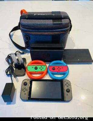 Nintendo Switch Ver 1 HAC-001 Bundle With Carrying Case, Accessories &amp; Joycons