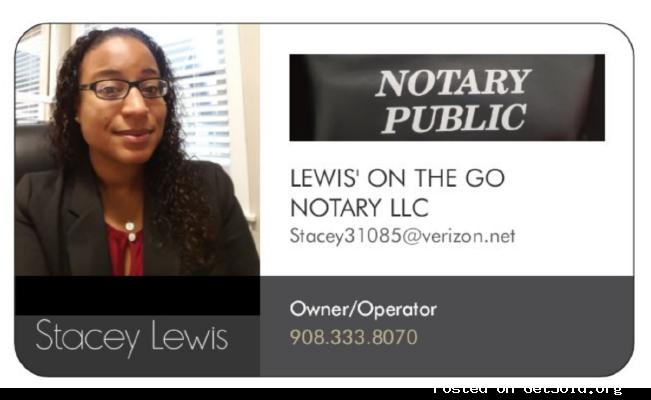 LEWIS' ON THE GO NOTARY LLC - Serving ALL of New Jersey!