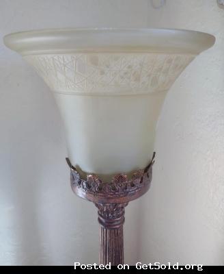 Glass Uplight Table Torchiere Lamp