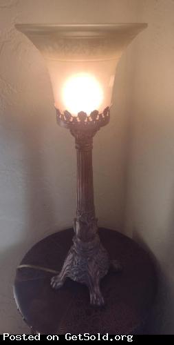 Glass Uplight Table Torchiere Lamp