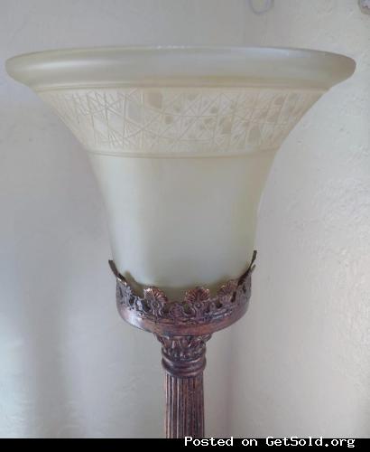 Glass Uplight Table Torchiere Lamp