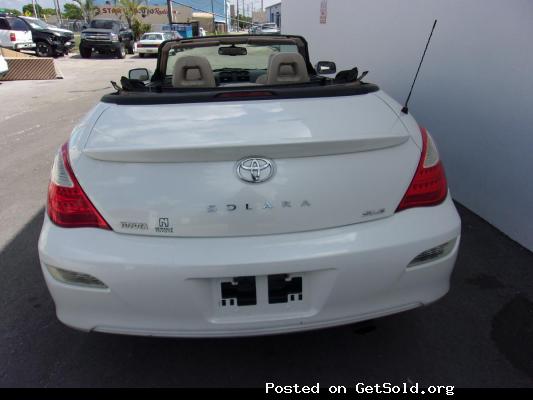 TOYOTA SOLARA CONVERTIBLE, V-6 ENGINE, WHITE/TAN LEATHER, KEITH: (954)658-1010