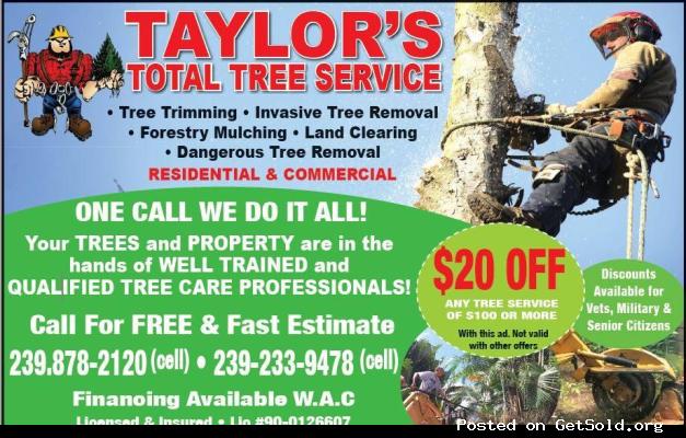 LICENSED &amp; INSURED FULL-SERVICE TREE COMPANY- FREE ESTIMATES