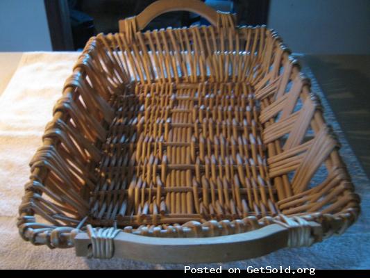 Rattan Basket &ndash; Dimensions 23 inches long X 14 inches wide X 4 inches deep.