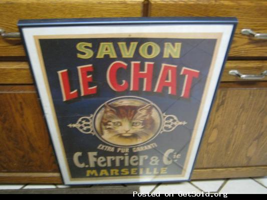 Le Chat Poster &ndash; Professionally Matted and Framed &ndash; 19 &frac12;&rdquo; Wide by 27 &frac12; inches high