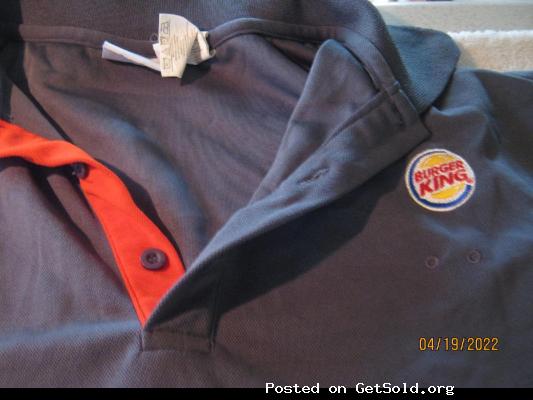 Burger King Shirt Size XL Polyester &ndash; Machine Wash Warm, Tumble Dry Low