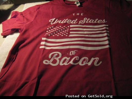 New, Size Large Tee Shirt, &quot;United States of Bacon&quot;