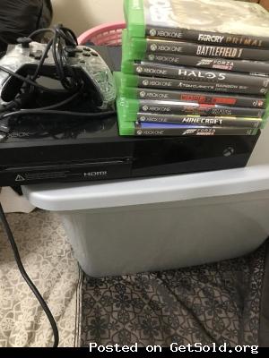 Xboxone with games and 1 controller