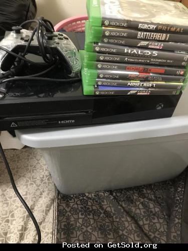 Xboxone with games and 1 controller