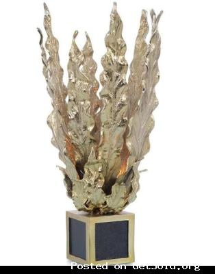 John Richard Handcrafted Leaves Accent Lamp in Brass At Grayson Luxury