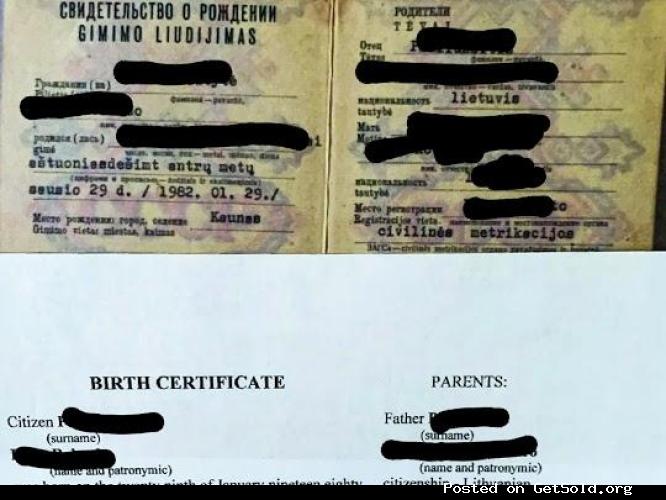 USCIS LITHUANIAN BIRTH CERTIFICATE TRANSLATION SERVICES