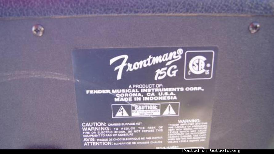 Fender Frontman 15 2-Channel 15-Watt 1x8&quot; Guitar Practice Amp 1997