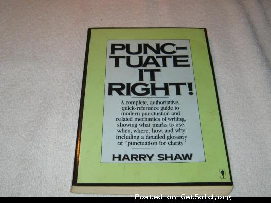 Punctuate It Right by Harry Shaw