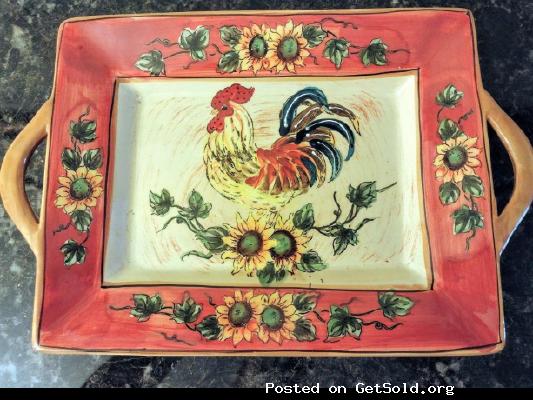 Rooster Ceramic Serving Tray