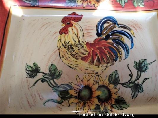 Rooster Ceramic Serving Tray