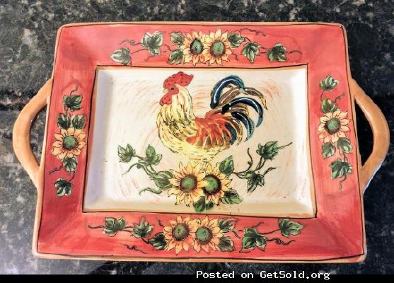 Rooster Ceramic Serving Tray