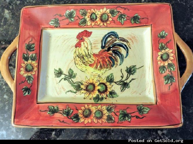 Rooster Ceramic Serving Tray