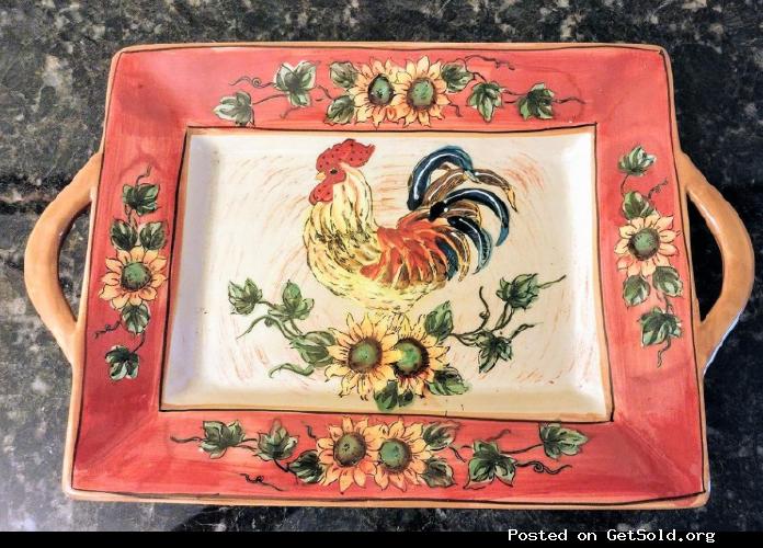 Rooster Ceramic Serving Tray